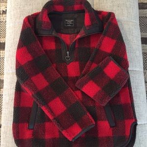 Abercrombie Buffalo Plaid Fleece Pullover